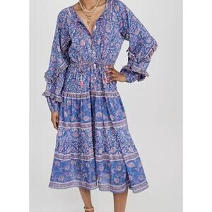 Alicia Bell Cameron Midi Dress Multi, Womens Large Blue